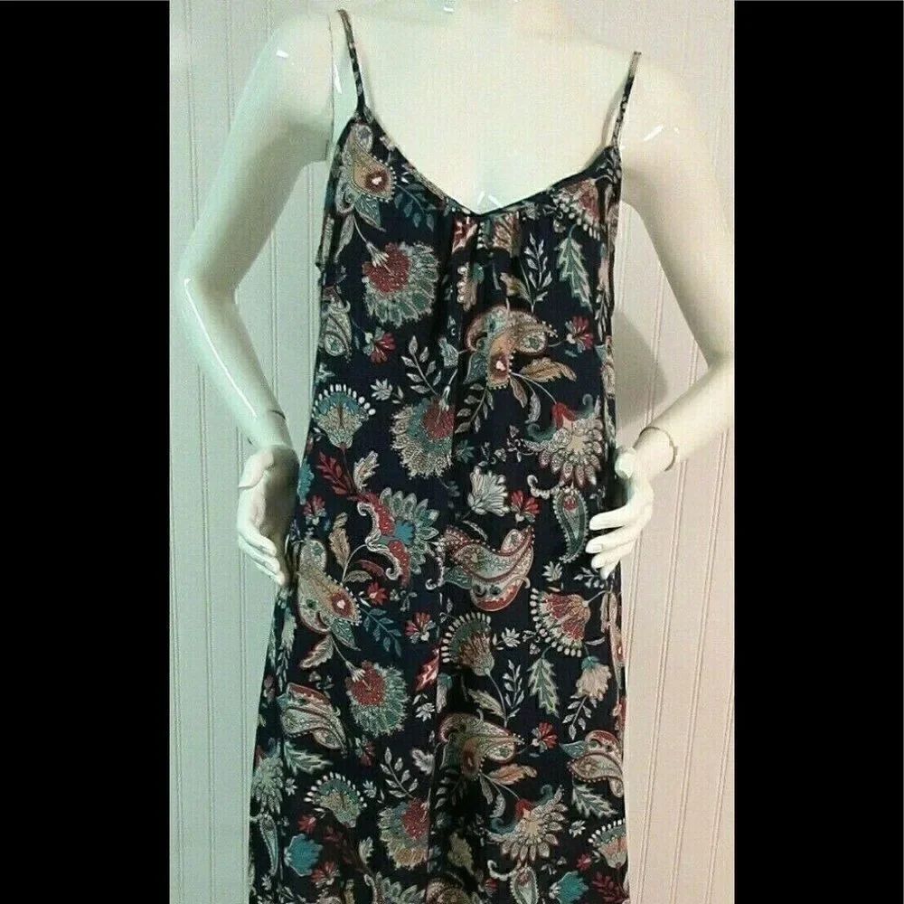 Eight Sixty dress navy print adjustable straps S